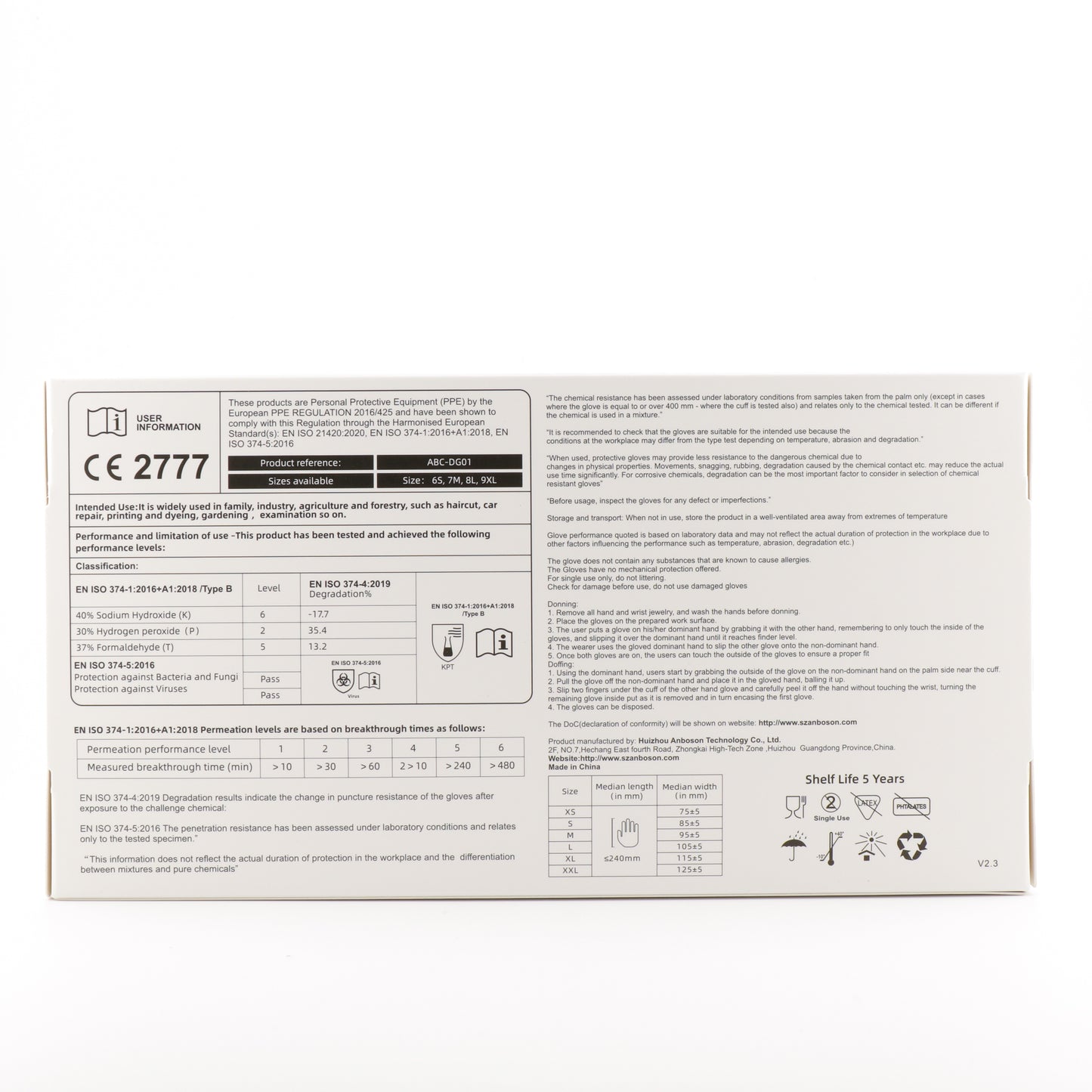 ANBOSON -Black Nitrile Gloves (10 Boxes containing 100 gloves each)