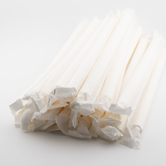 White Paper Straws - 3 Ply - Individually Wrapped